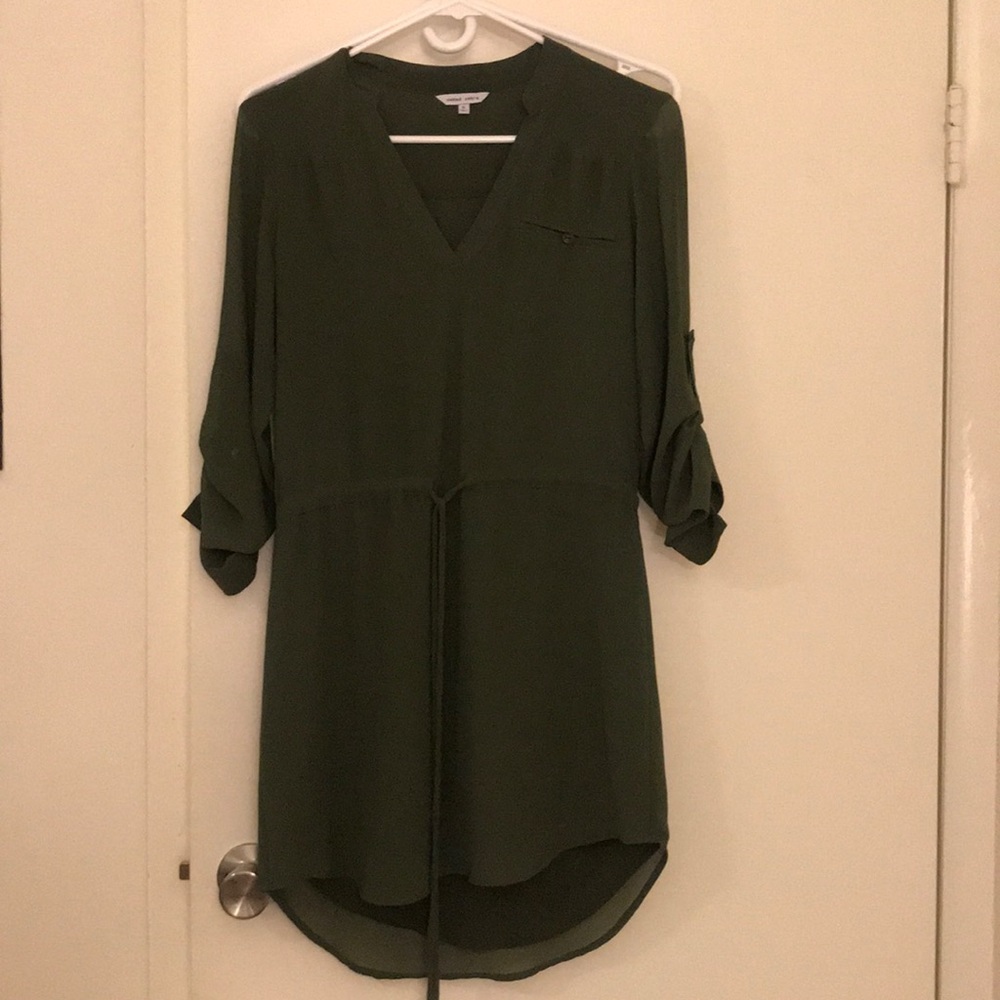 Chiffon olive dress